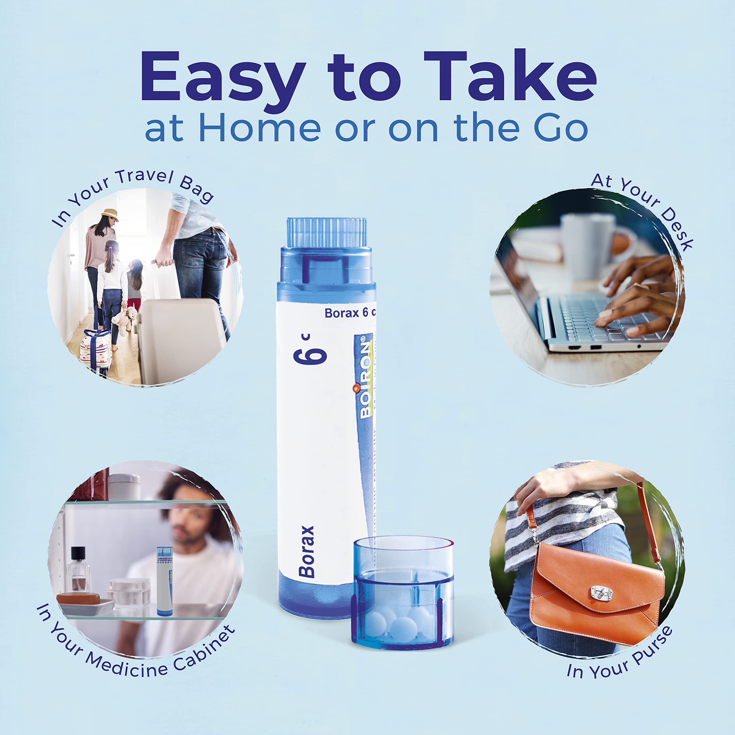 Boiron Borax 6C pellets sans interactions avec d'autres traitements.