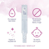 Sans benzocaïne : formulation douce adaptée aux tout-petits.