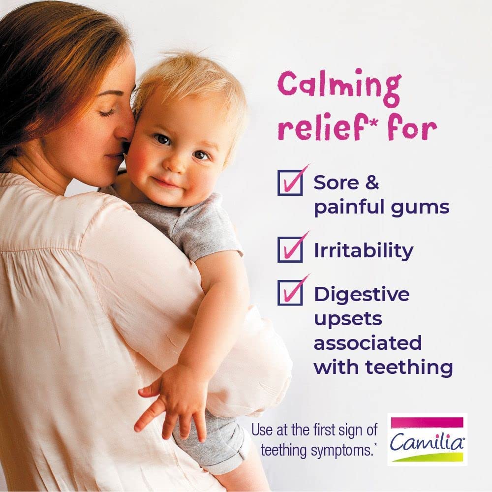 Utilisation facile Camilia : gouttes simples sans frottement des gencives.