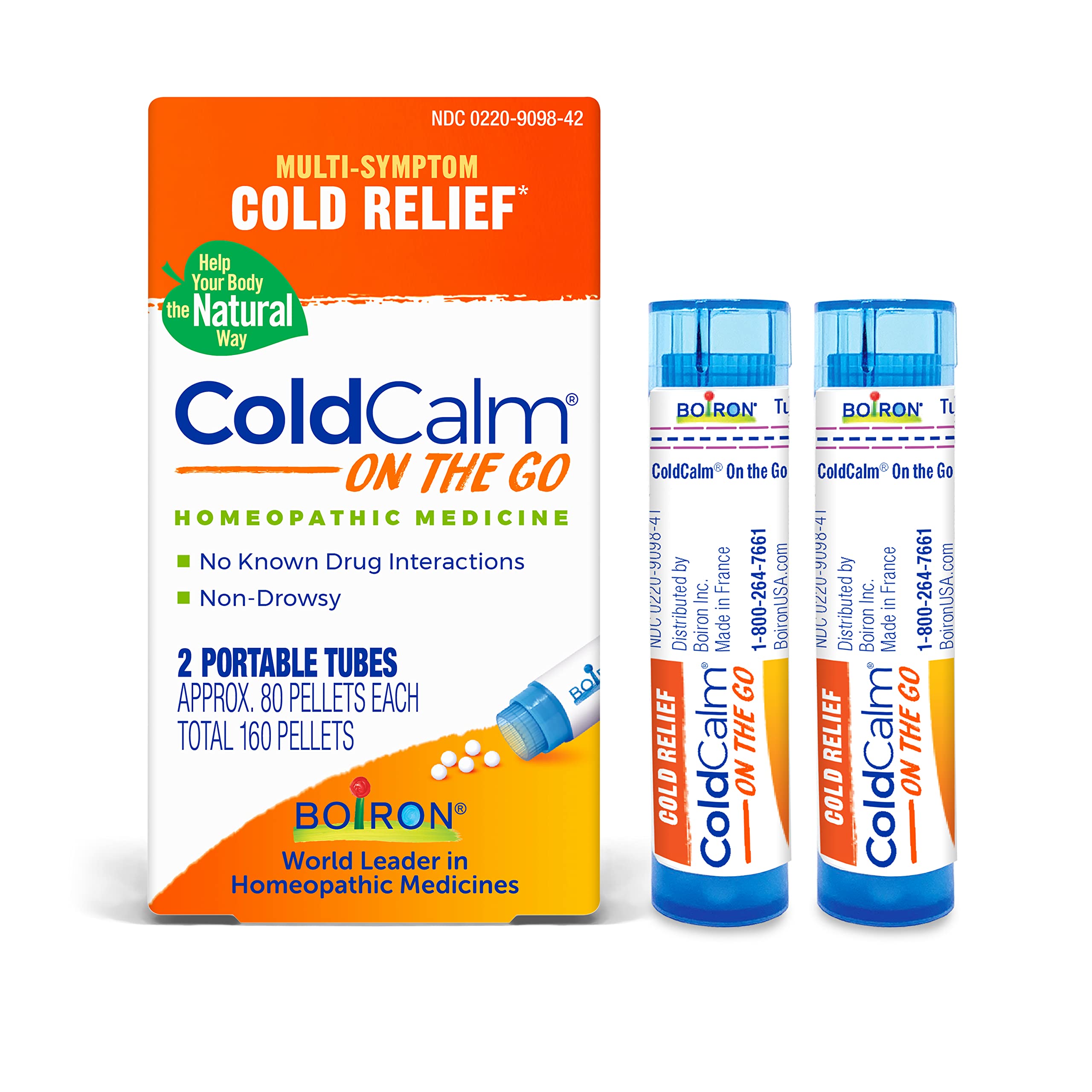 Boiron ColdCalm À Emporter – emballage portable facilitant le voyage et le soulagement rapide.