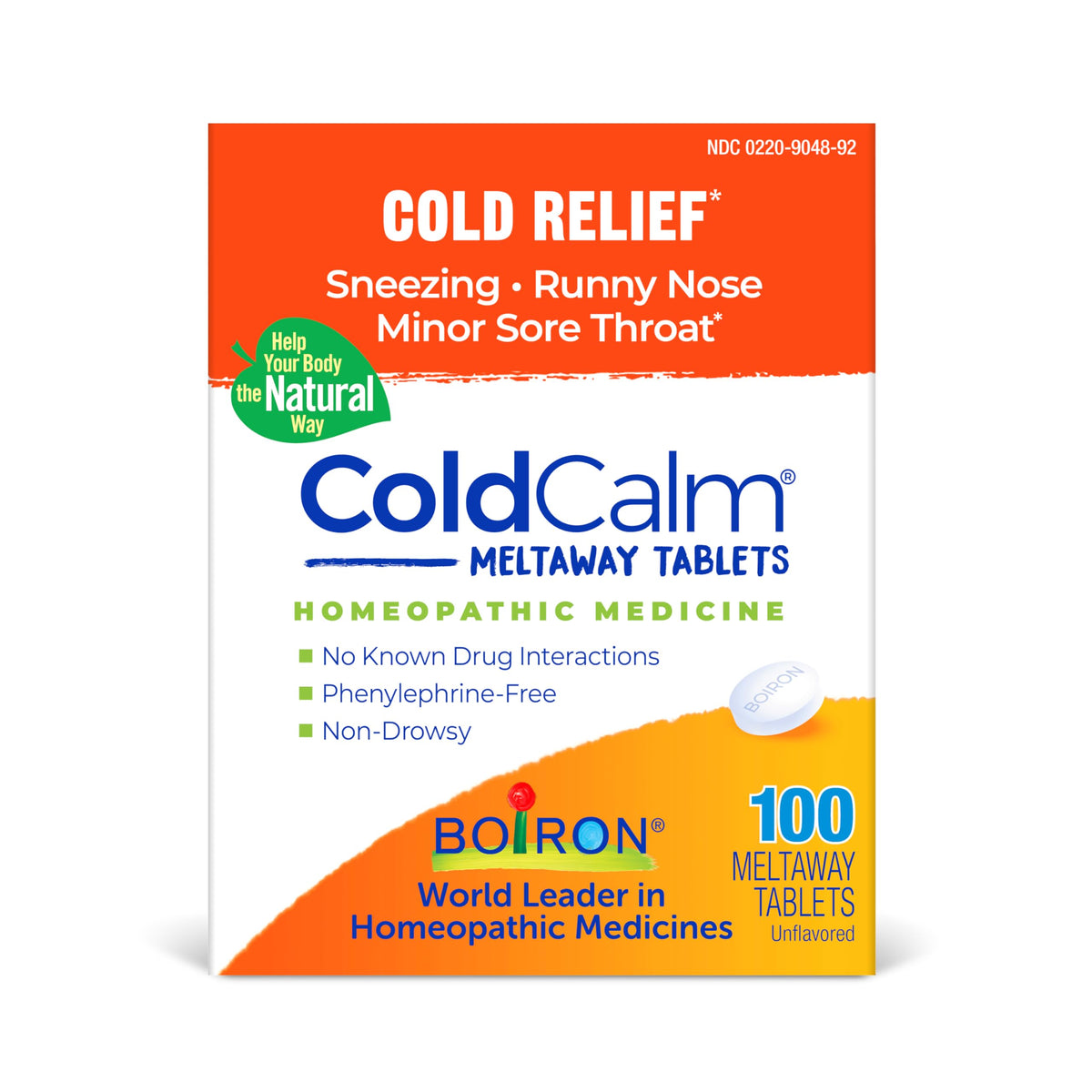 Boiron ColdCalm – comprimés fondants sans eau, soulage éternuements et nez qui coule.