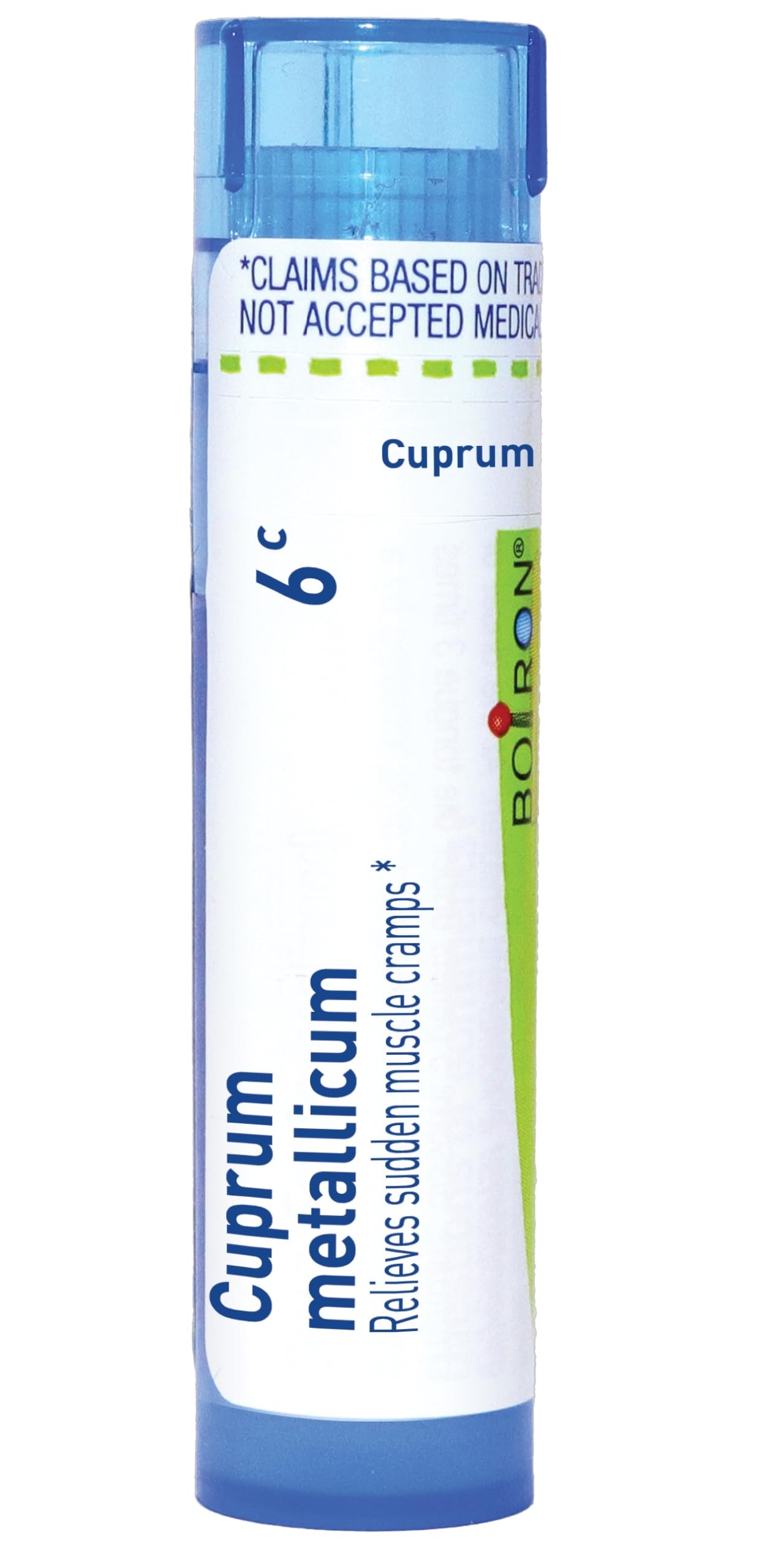 Boiron Cuprum Metallicum 6C, pellets fondants sous-langue pour calmer les crampes.