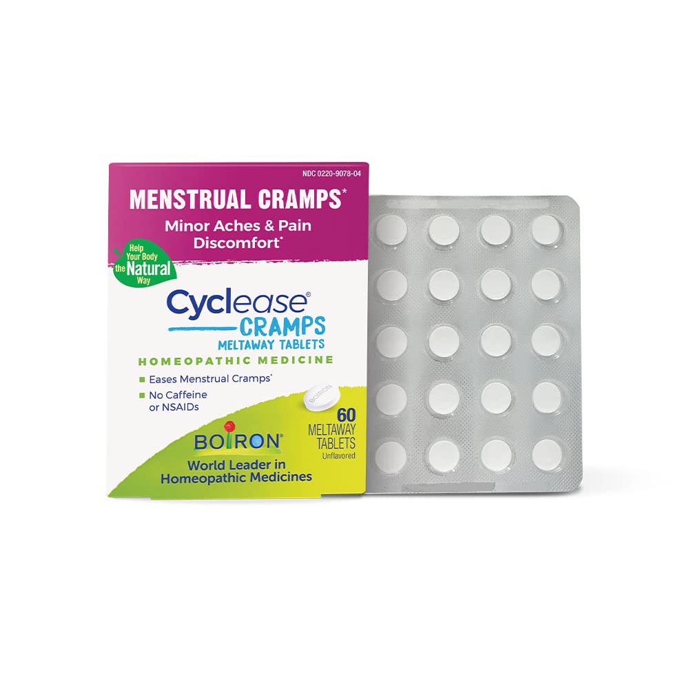 Boiron Cyclease: comprimé fondant en bouche, soulage discrètement les crampes menstruelles.