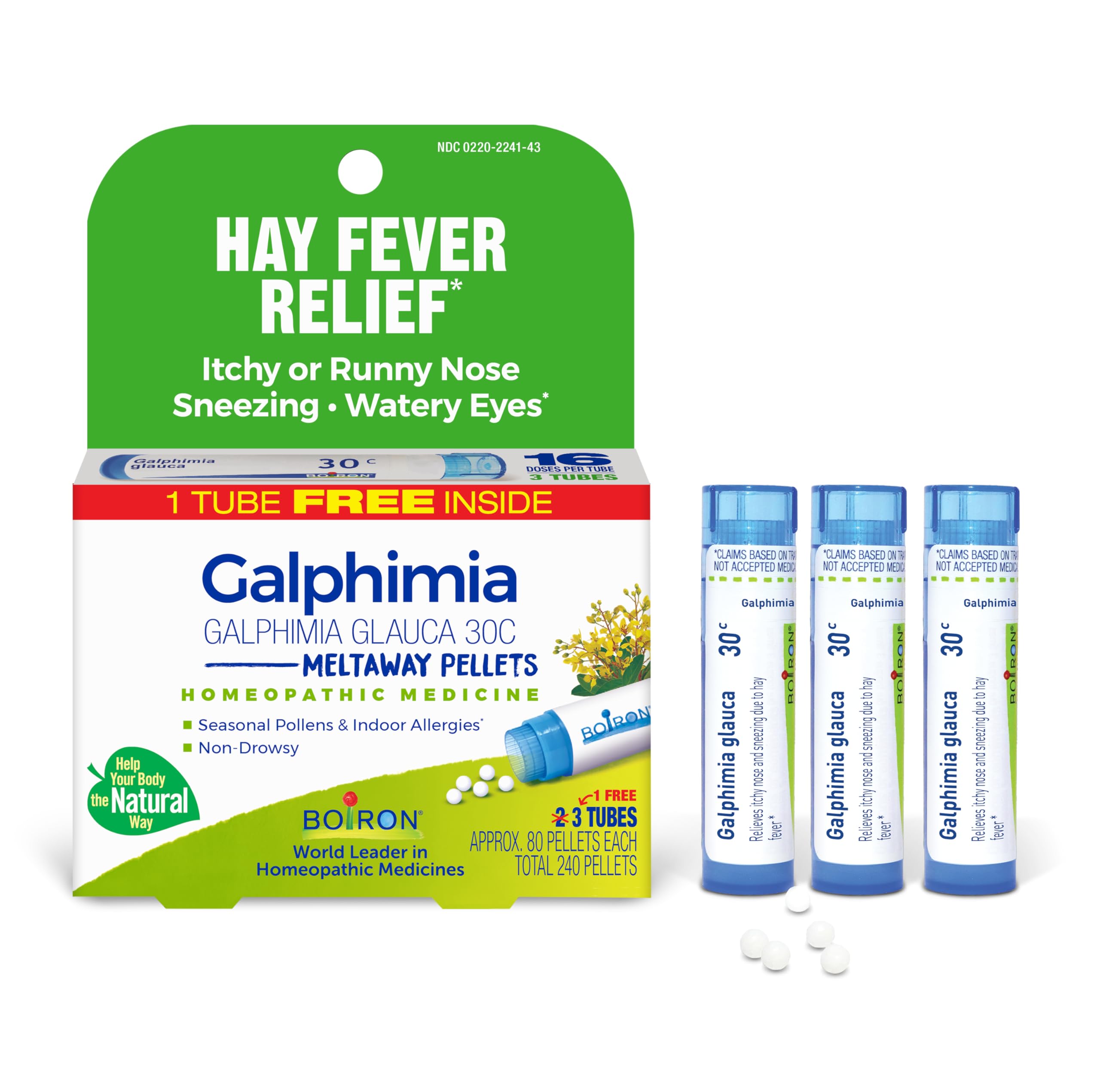 Boiron Galphimia Glauca, tube pellets: usage rapide et pratique sans eau.