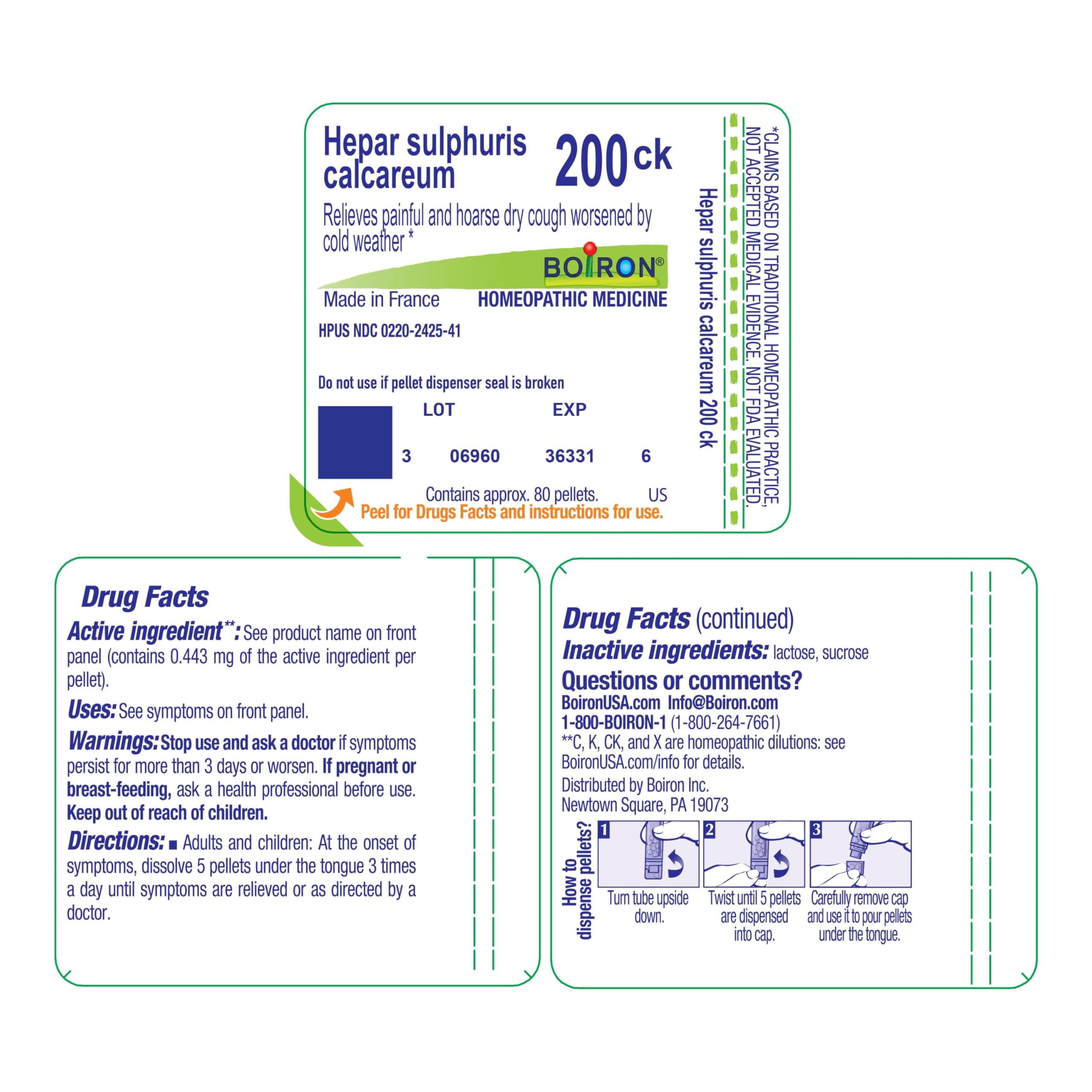 Boiron Hepar Sulphuris Calcareum 200CK, idéal en déplacement grâce au format nomade.