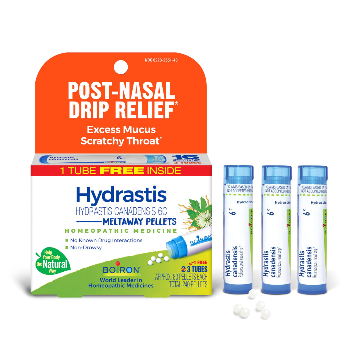 Boiron Hydrastis Canadensis – tube de dispense, pratique pour déplacements et soulagement ciblé.