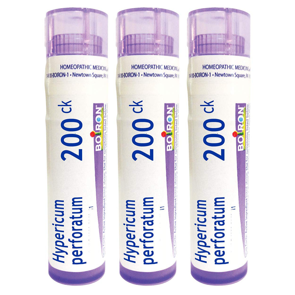 Boiron Hypericum perforatum 200CK, pellets dissous sous langue, soutien potentiel des douleurs nerveuses.
