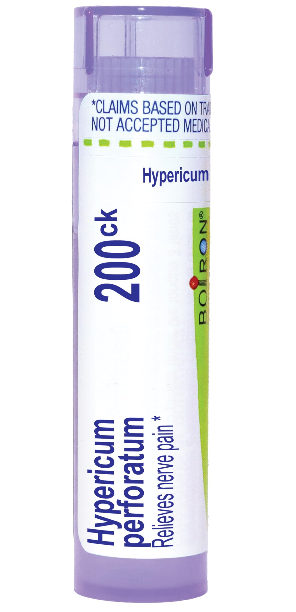 Boiron Hypericum Perforatum 200CK pellets en bouche, pratique en déplacement.