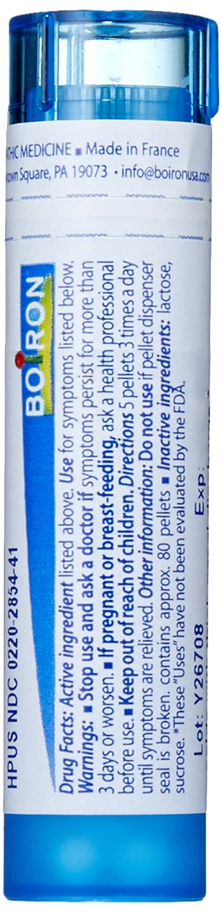 Boiron Kali Bichromicum, pellets, forme homeopathique utilisable en déplacement.