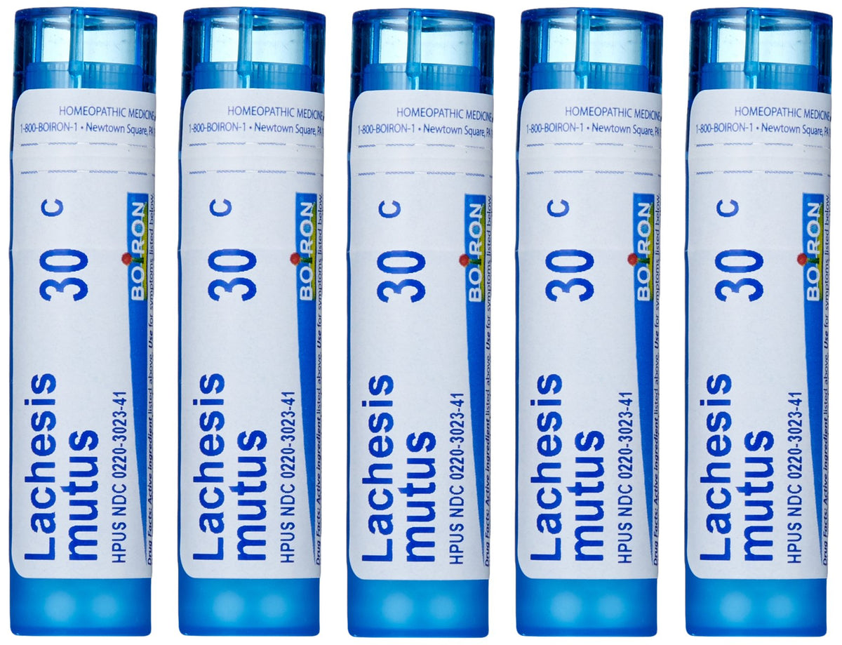 Boiron Lachesis Mutus 30C – paquet de granules pratique pour les bouffées de chaleur