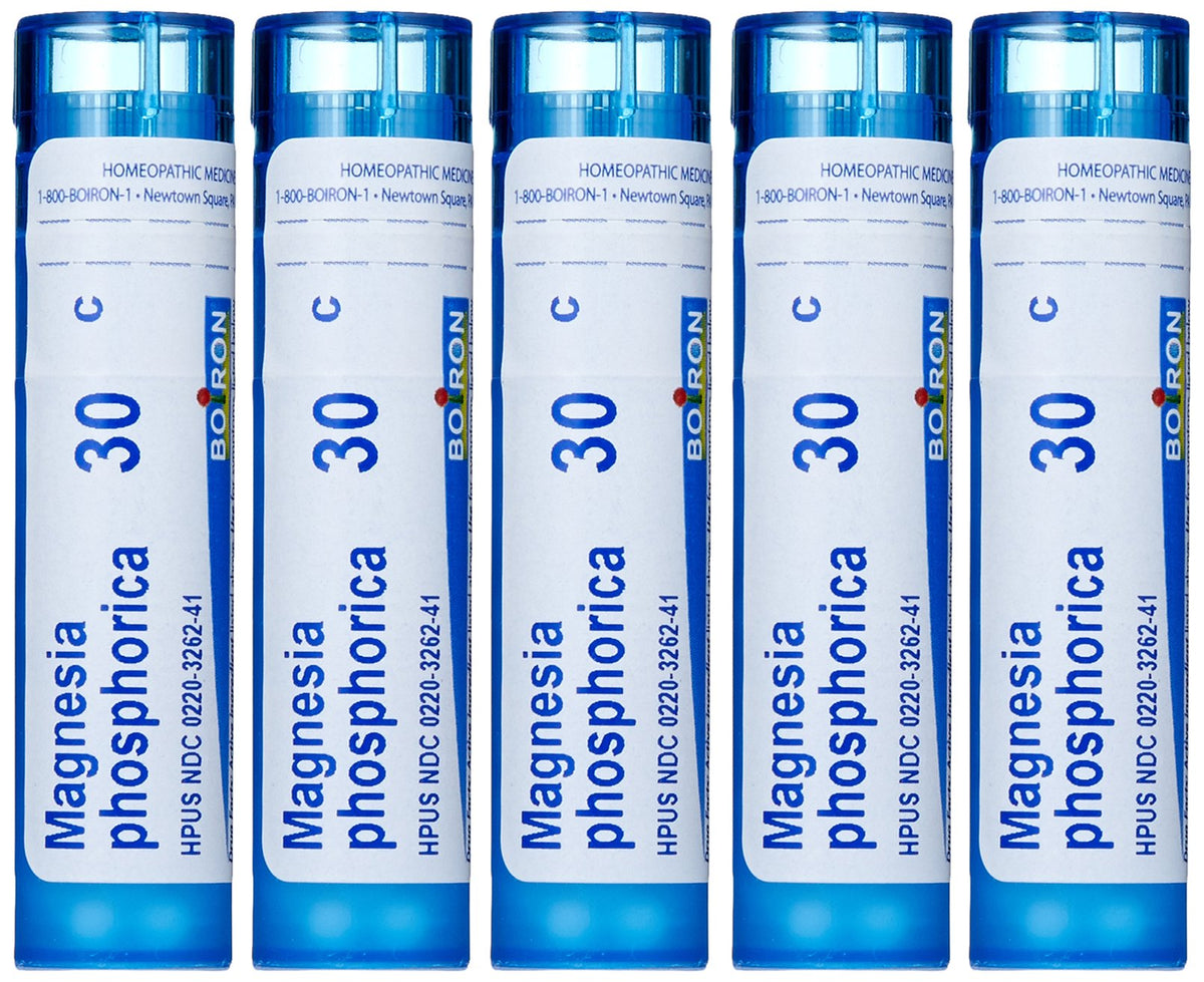 Boiron Magnésie Phosphorique 30C, boîte pellets dissous rapidement pour confort abdominal.