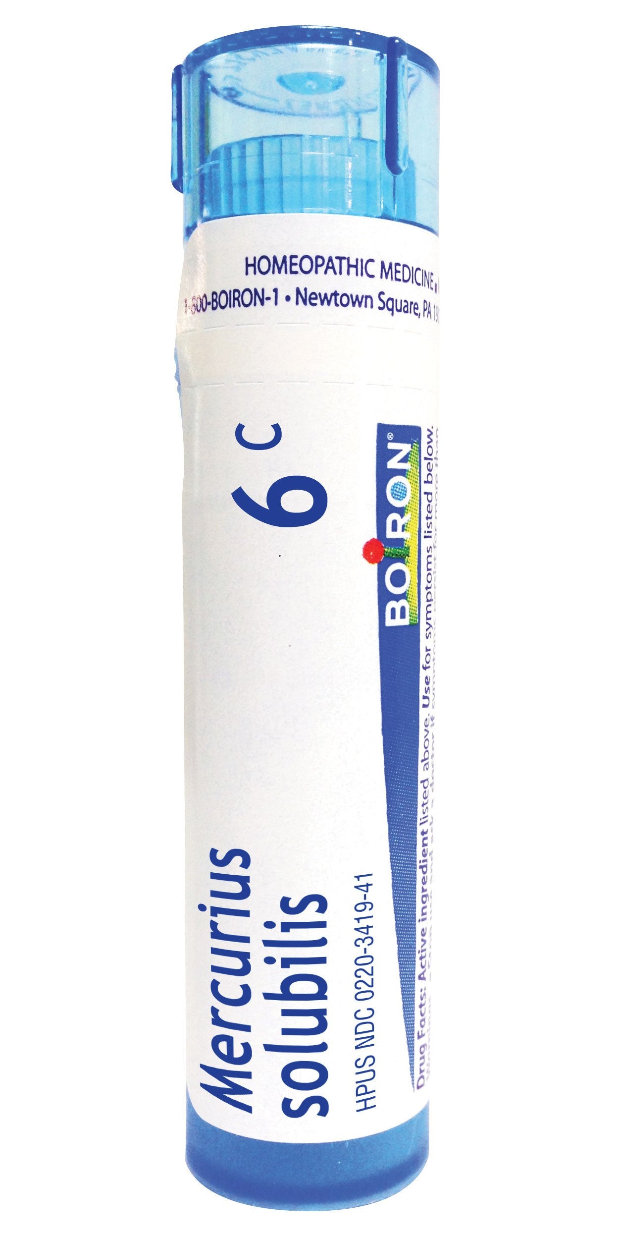 Boiron Mercurius Solubilis 6C, emballage des granules, prise pratique