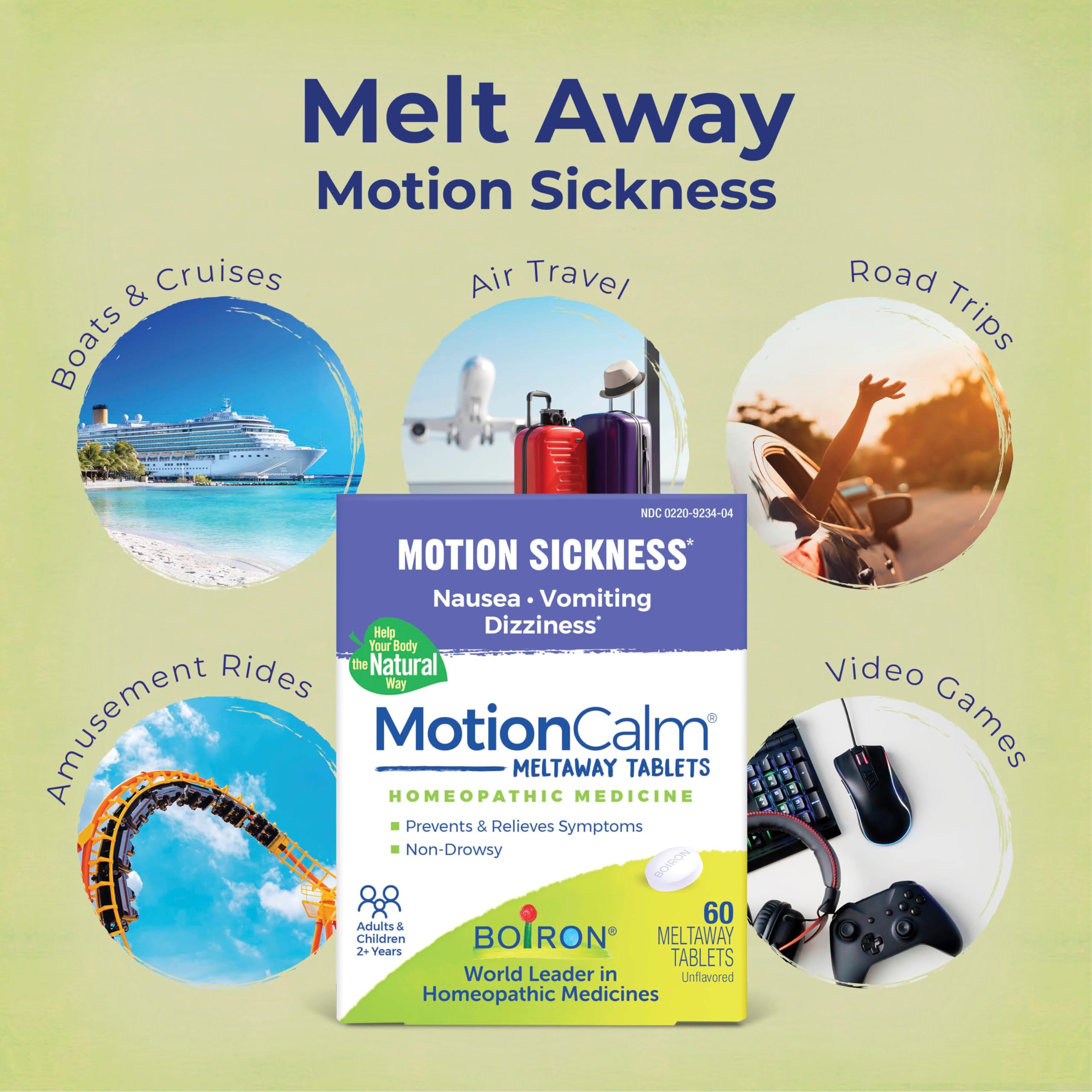 Boiron MotionCalm, dès 2 ans, option sûre et pratique.