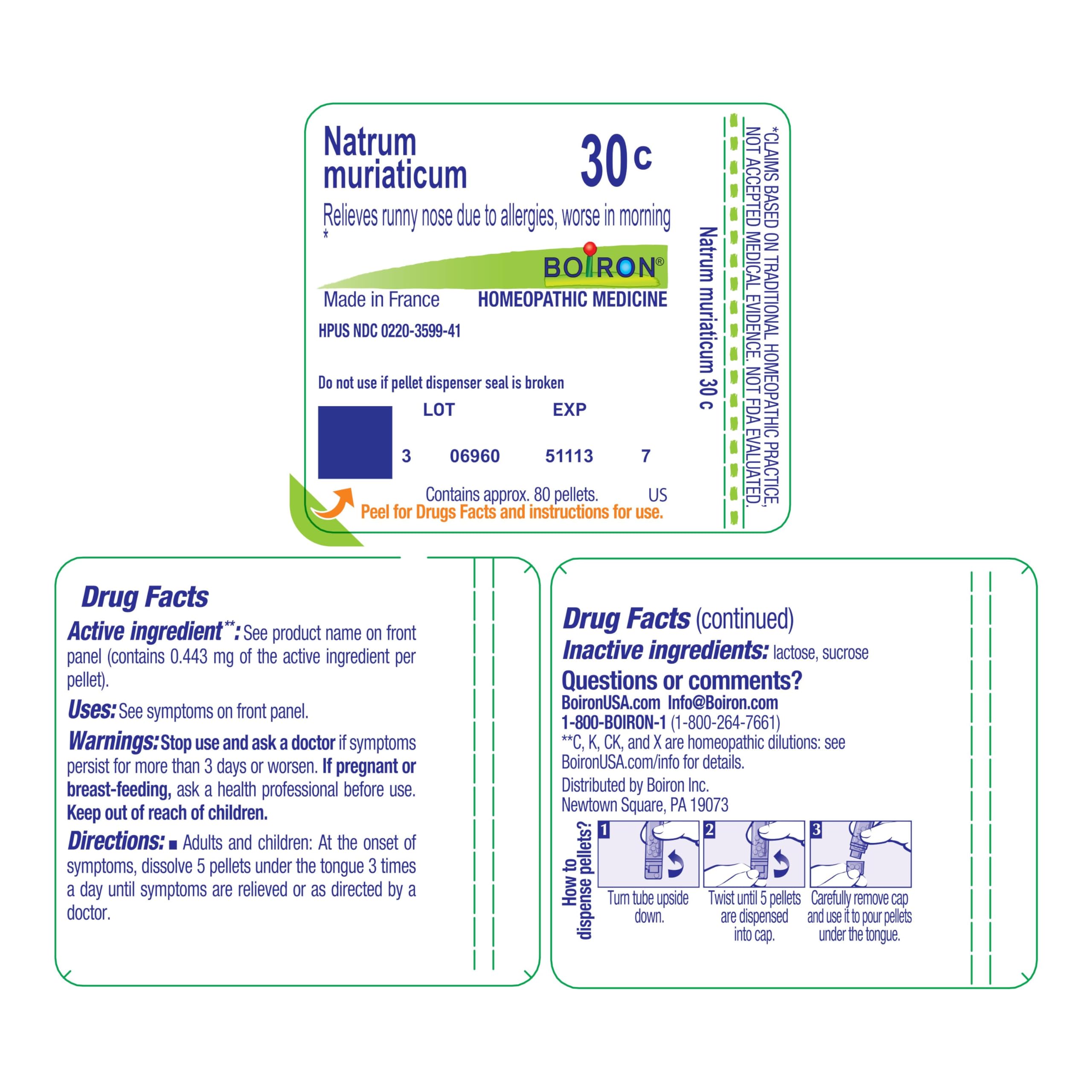 Boiron Natrum Muriaticum : flacon pratique pour toute la famille.