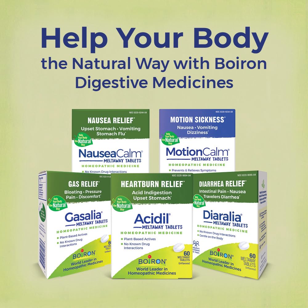 Boiron NauseaCalm sans gluten pour régimes sensibles.