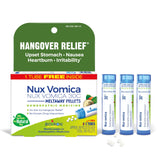 Boiron Nux Vomica : boîte de pellets prête après excès alimentaire.