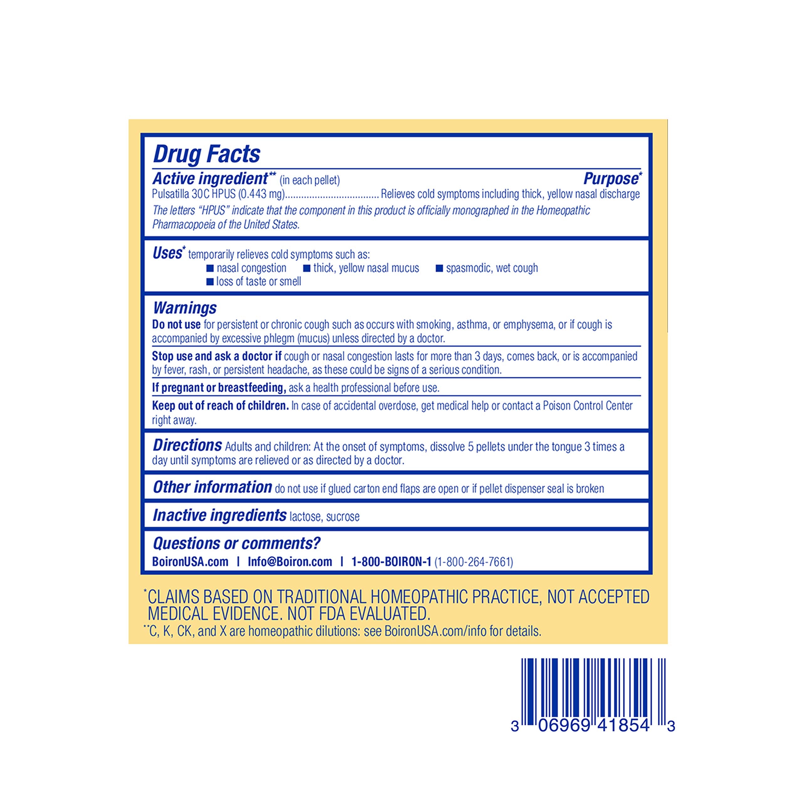 Boiron Pulsatilla 30C contenu 240 pellets, longue utilisation à domicile