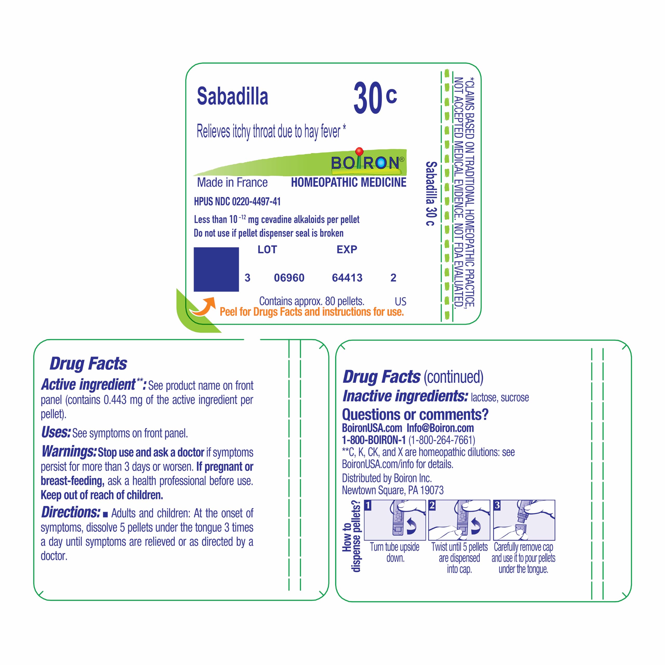 Boiron Sabadilla 30C – adapté adultes et enfants.