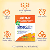 Boiron SinusCalm sans phényléphrine et sans somnolence pour plus de flexibilité.