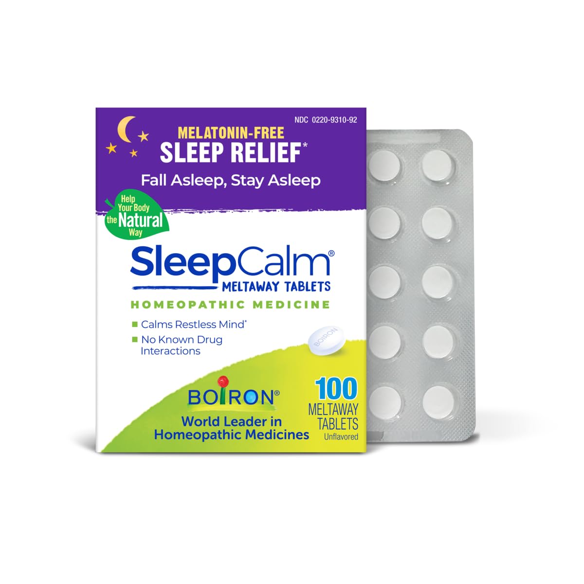 Boiron SleepCalm, comprimés fondants, boîte 100, aide potentielle à l’endormissement