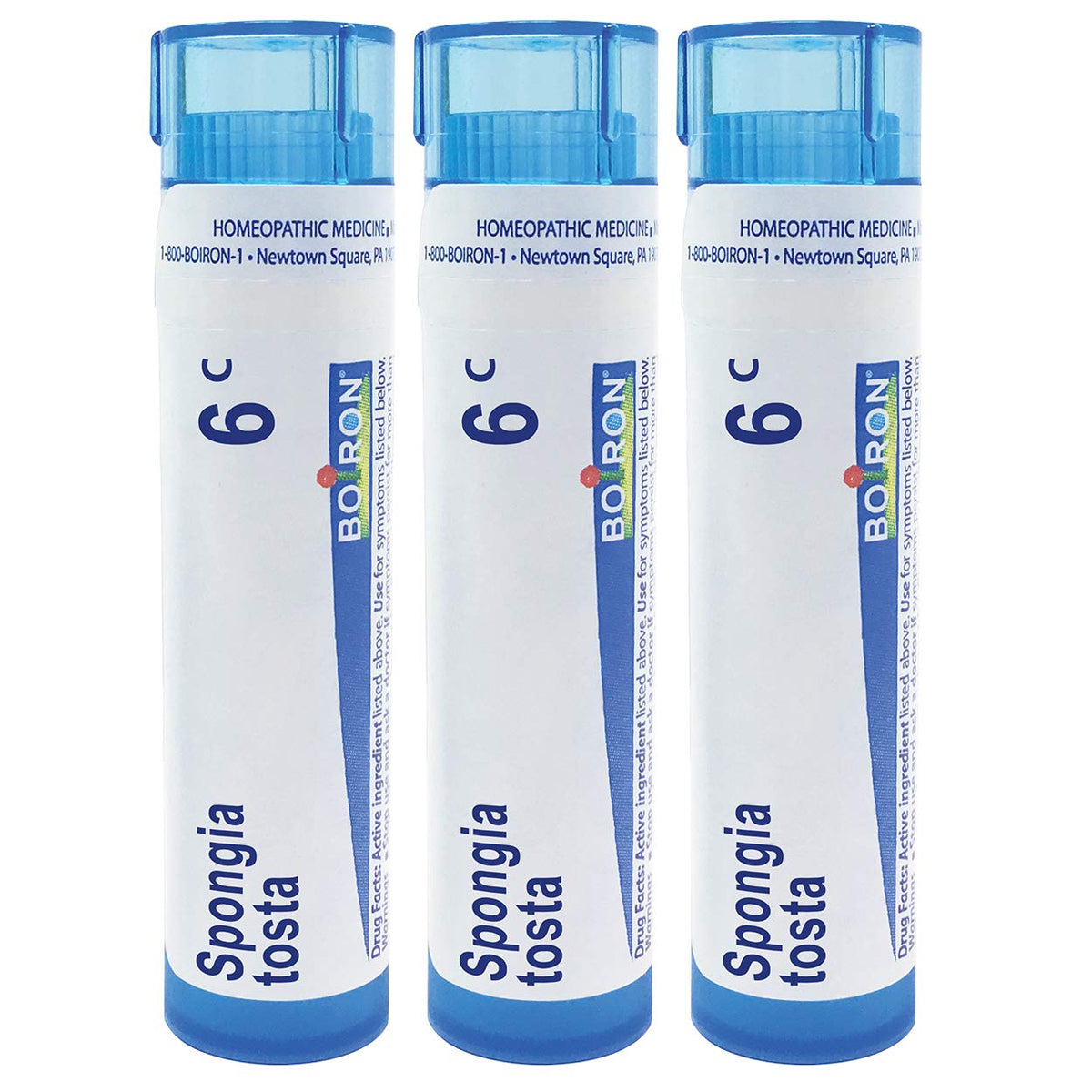 Boiron Spongia Tosta 6C : pellets qui se dissolvent rapidement, pour toux sèche.