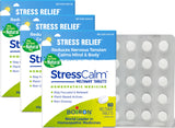 Boiron StressCalm tablettes meltaway sans eau, faciles à prendre.