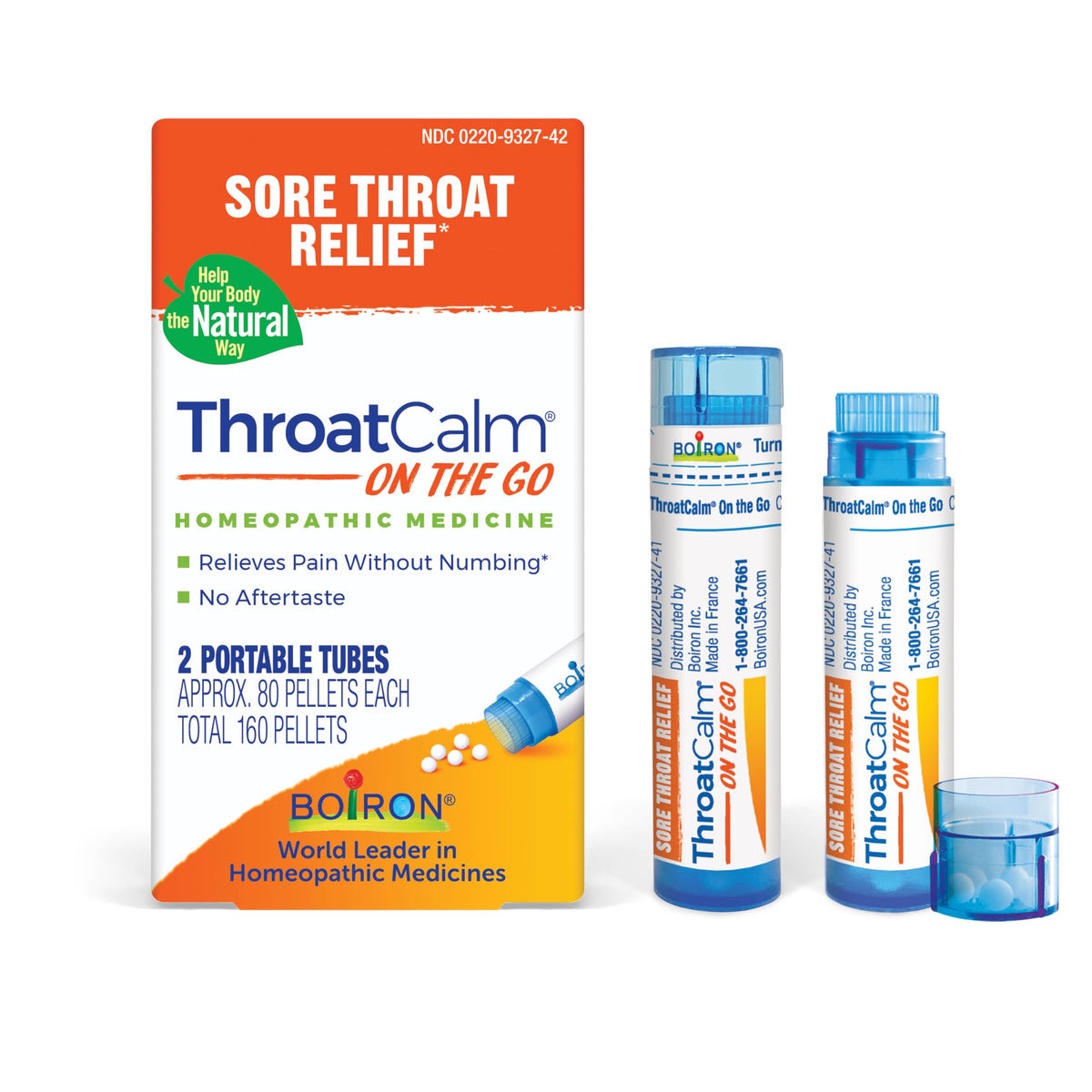 Boiron ThroatCalm On the Go, pellets fondants pour un soulagement rapide lors des déplacements