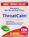 Boiron ThroatCalm : boîte ouverte et étiquette, soulagement potentiel pour gorge irritée.
