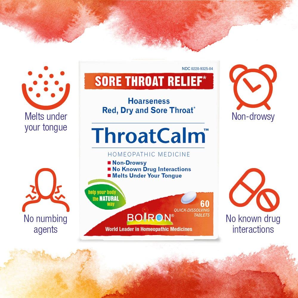 Gros plan sur ThroatCalm : dissolution rapide sous la langue.