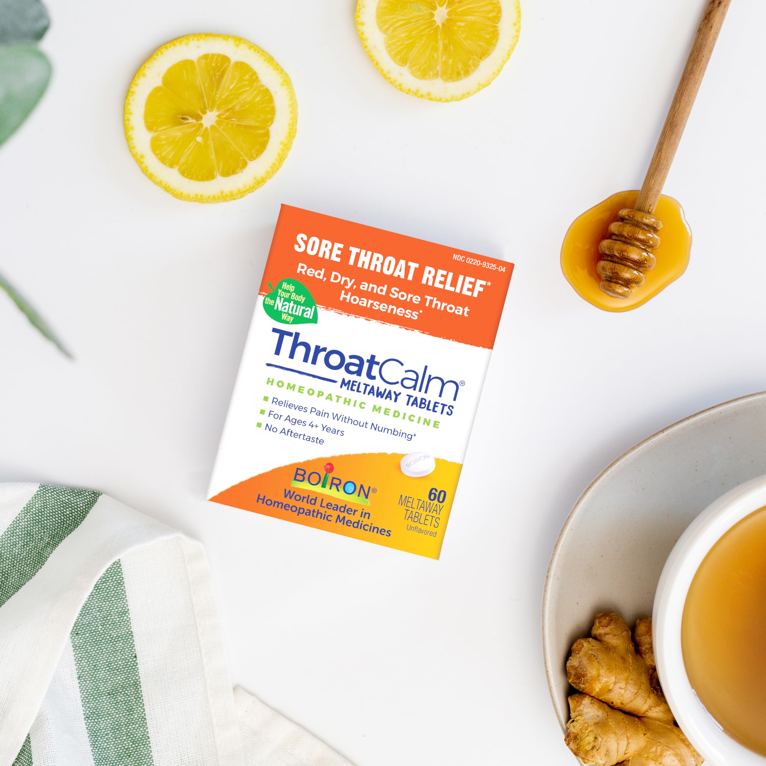 Boiron ThroatCalm: formule non sédative pour le jour et la nuit.