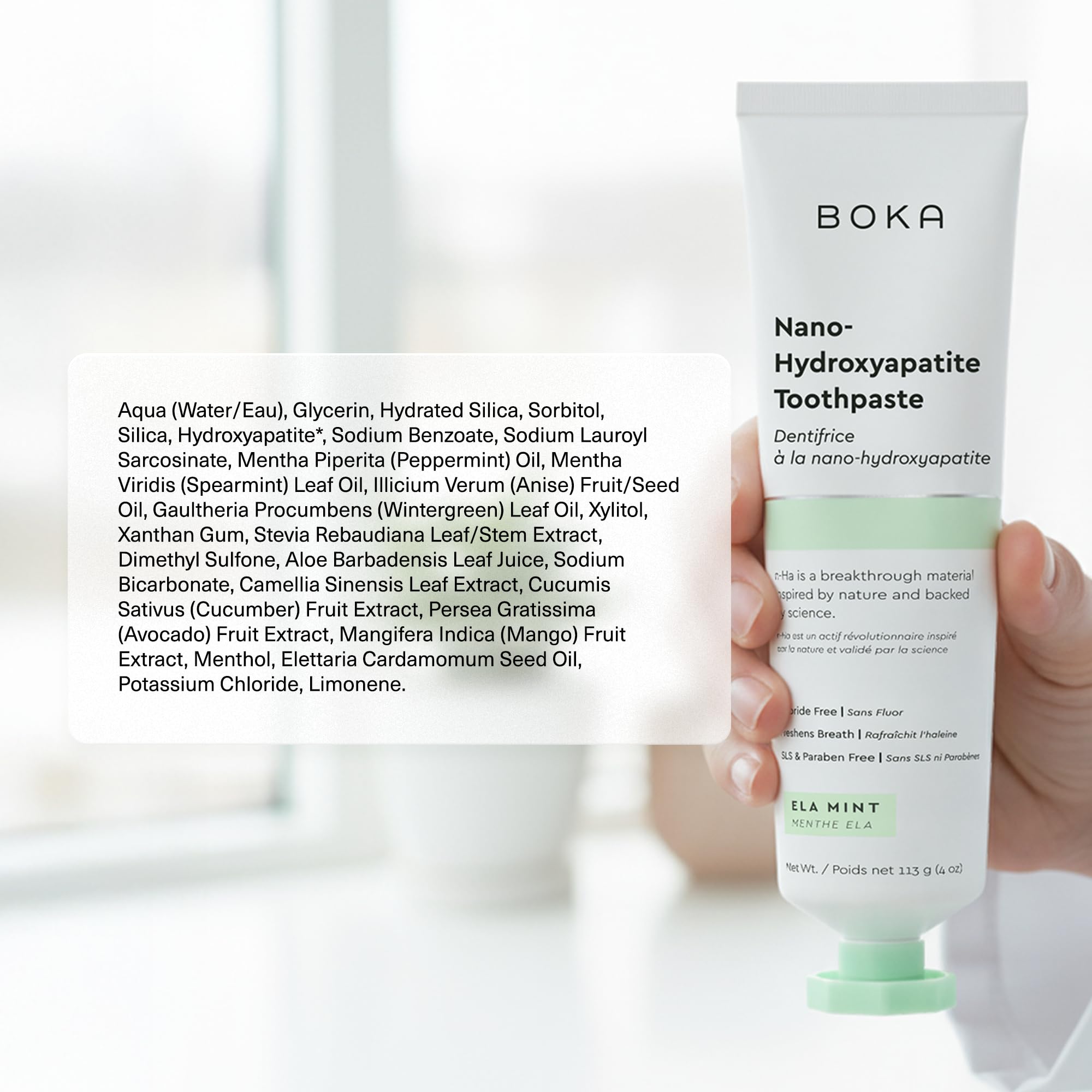 Brossage quotidien avec le dentifrice Boka, texture douce et fraîche