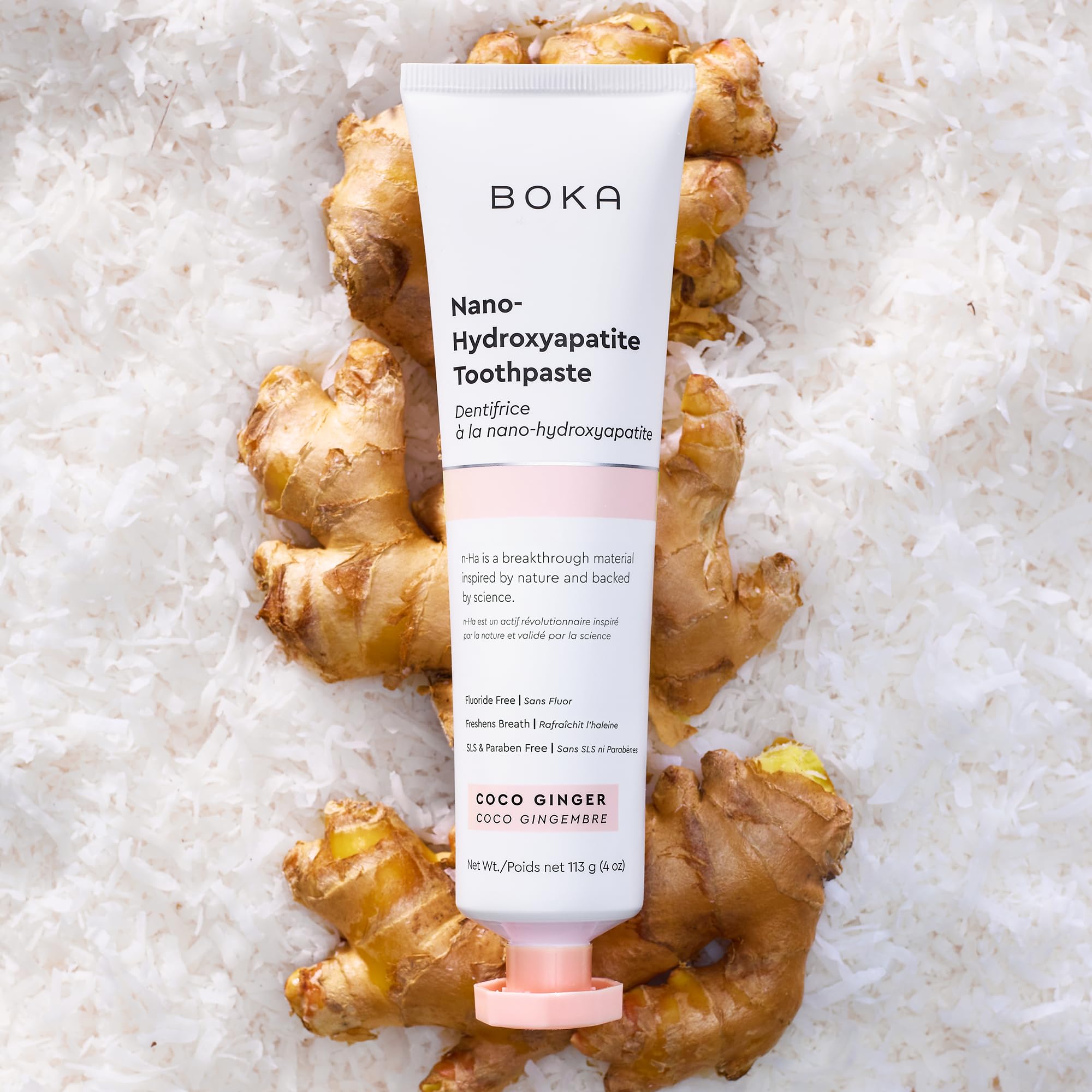 Boka dentifrice biocompatible, sans sulfates et colorants pour une routine douce