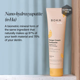 Texture lisse du dentifrice Boka orange crème