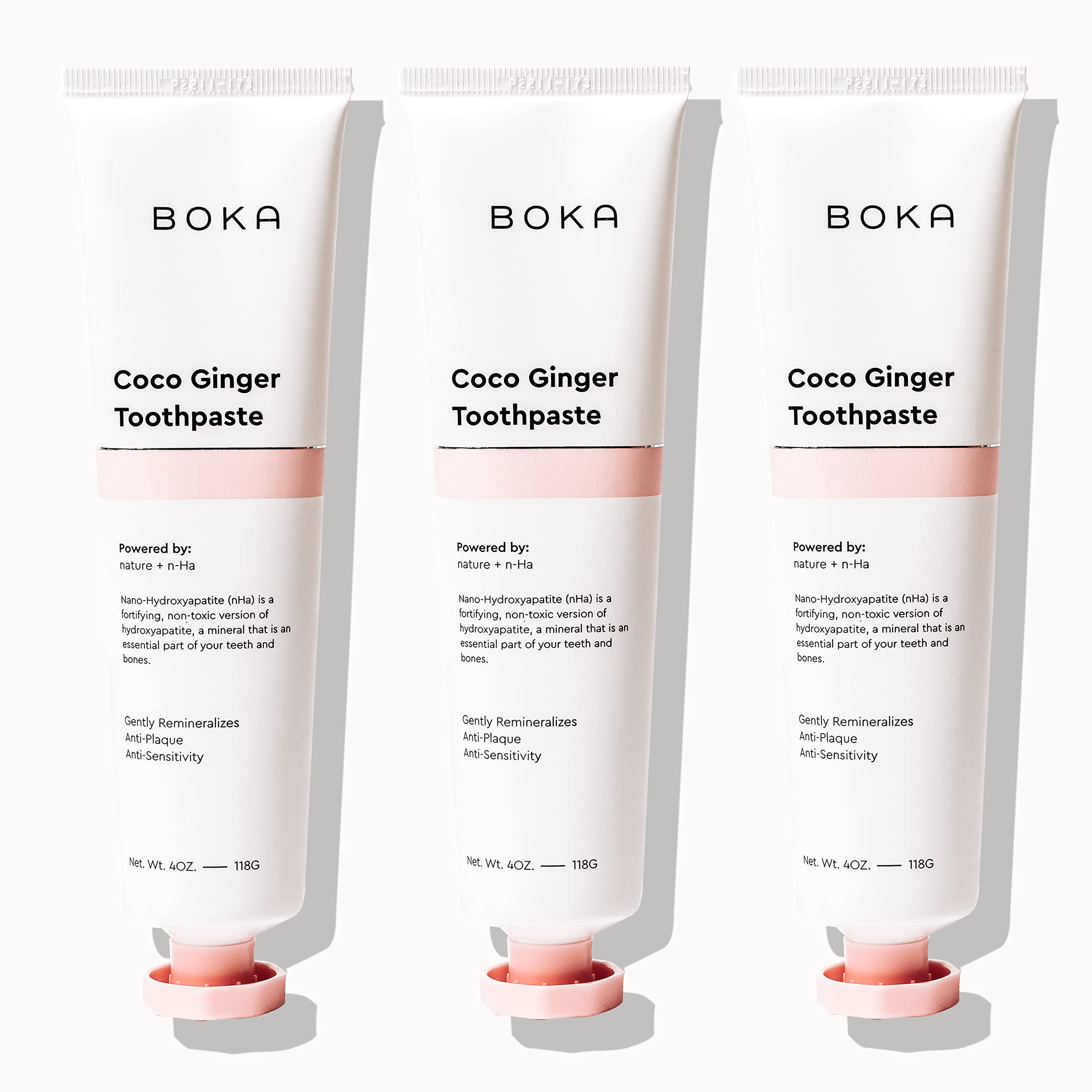Boka dentifrice nano-hydroxyapatite, reminéralisation et sensibilité potentiellement réduite.