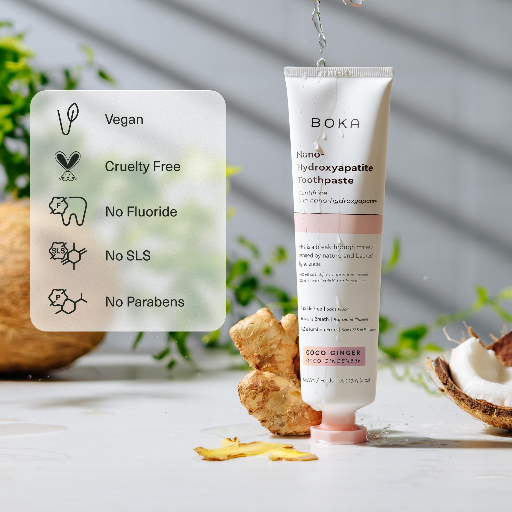 Boka dentifrice pour dents sensibles, expérience apaisante après le brossage