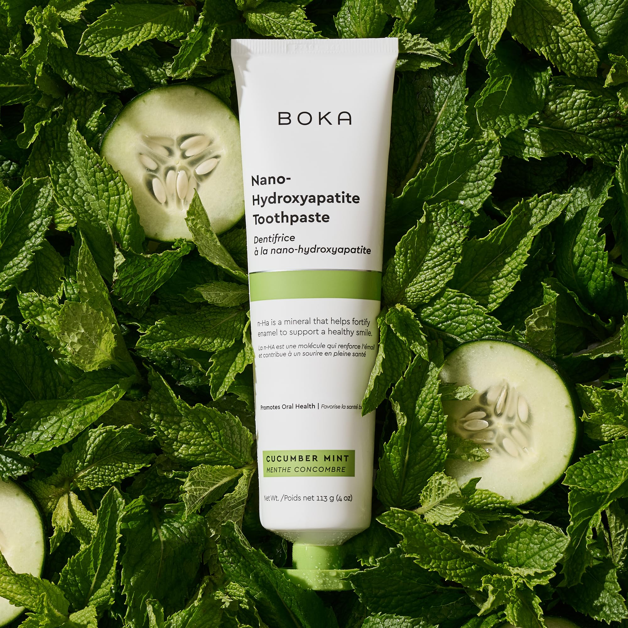 Rafraîchissement menthe concombre avec Boka pour une bouche revitalisée