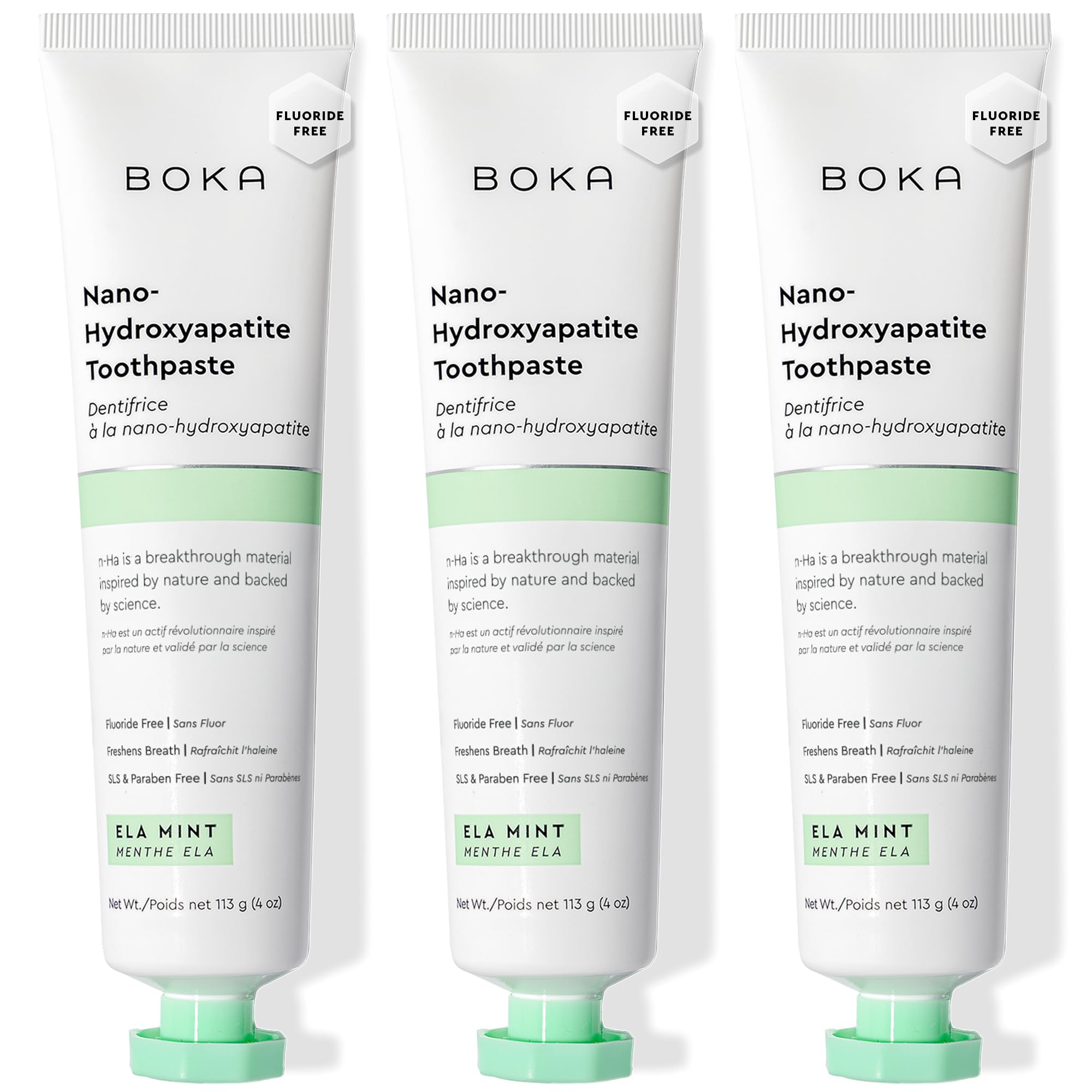 Dentifrice Boka sans fluorure Elamint en tube, soin doux pour dents sensibles