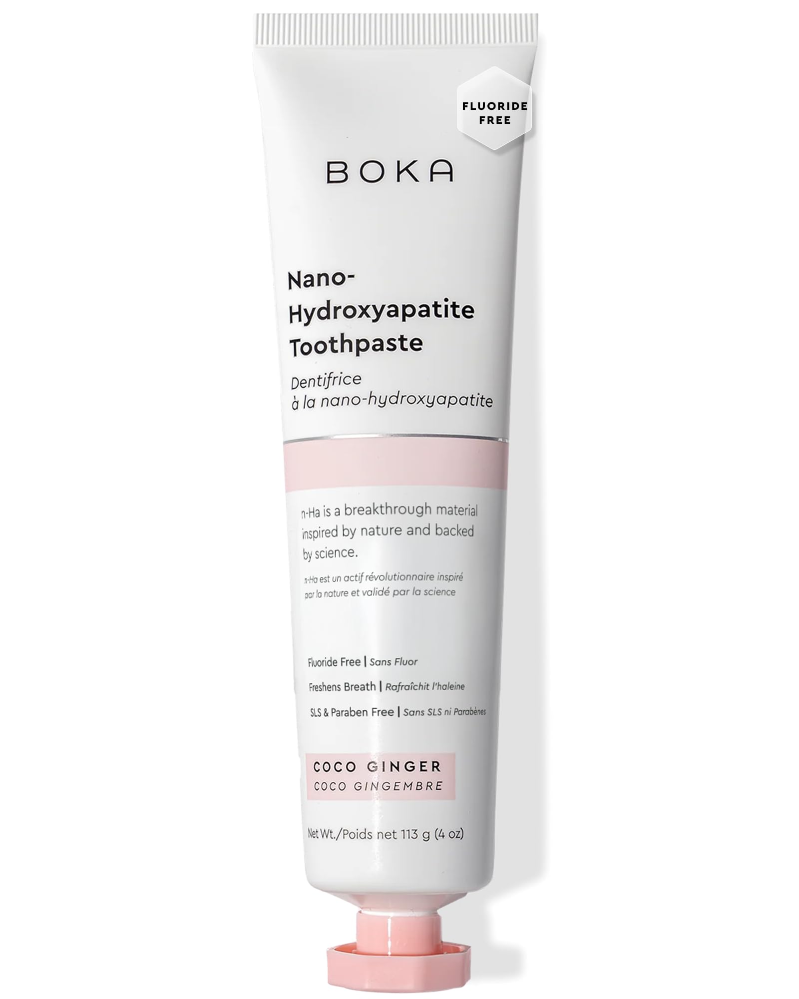 Boka dentifrice sans fluor et nano-hydroxyapatite, texture lumineuse pour dents sensibles