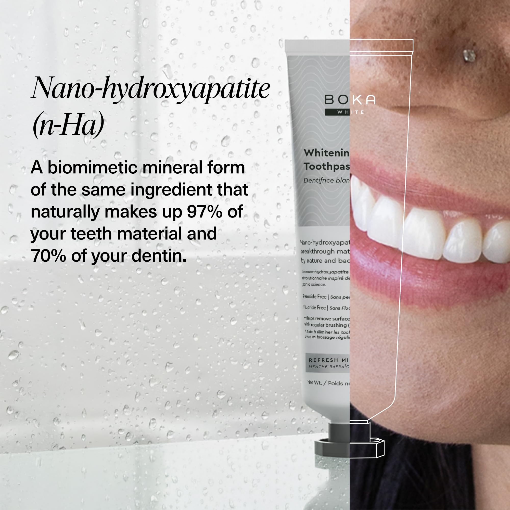 Emballage Boka, dentifrice n-Ha pour toute la famille.