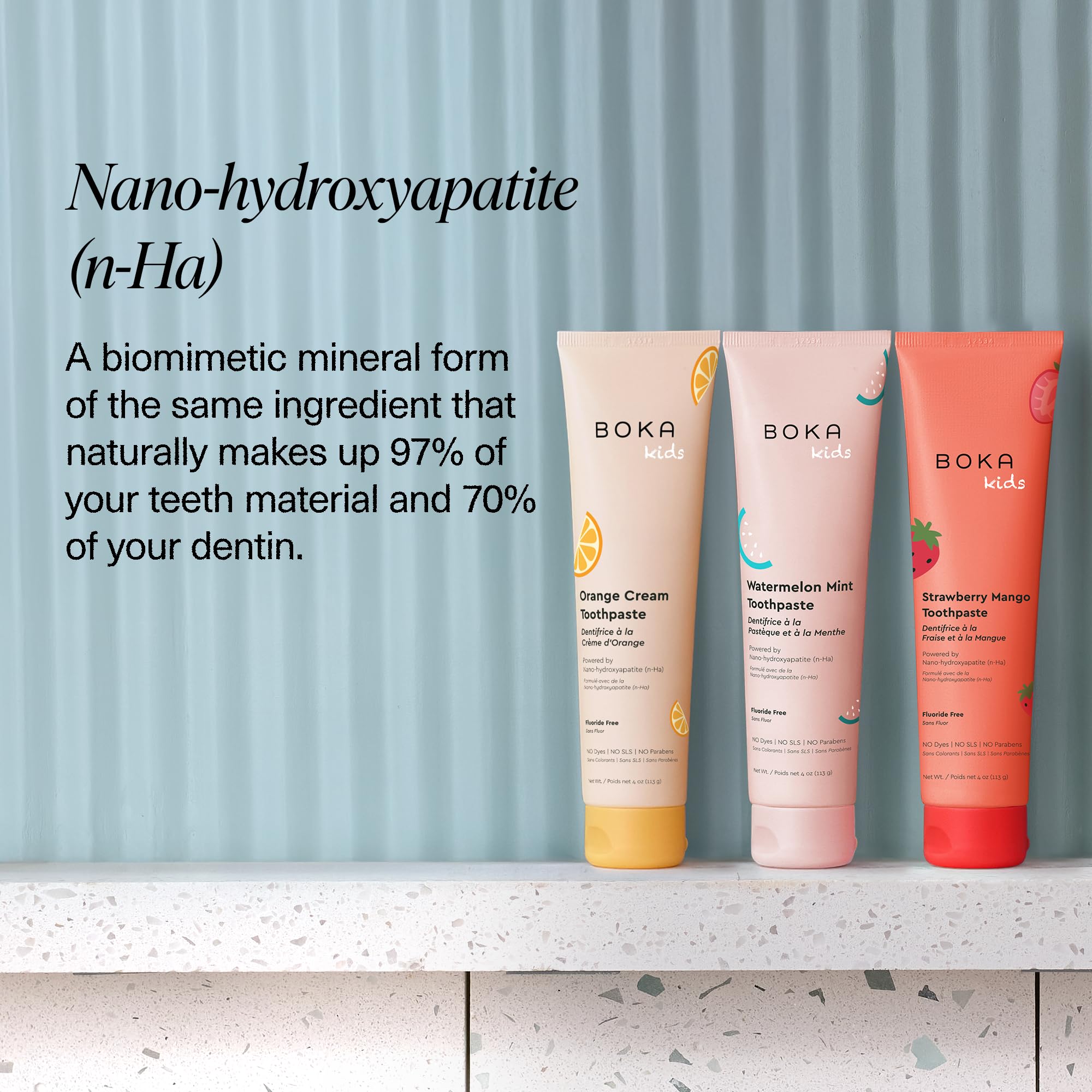 Pâte dentaire Boka Pastèque Menthe — goût frais et réconfortant pour les enfants.