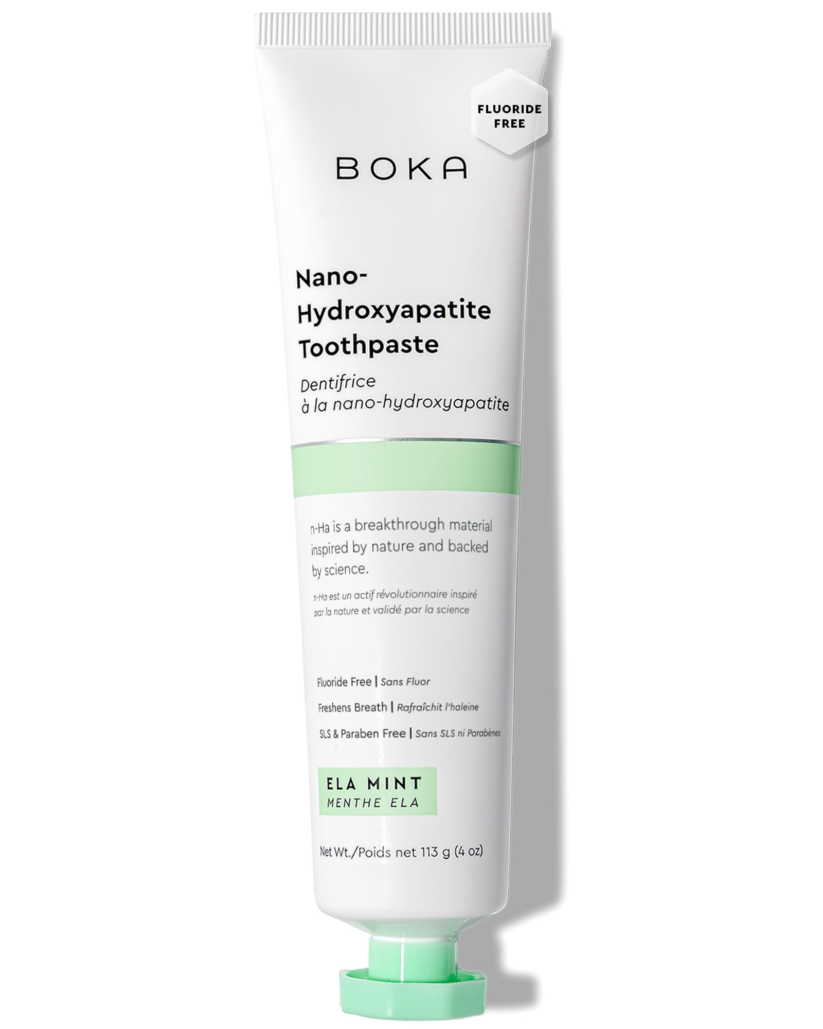 Dentifrice Boka Ela Mint en flacon, fraîcheur durable pour toute la famille.