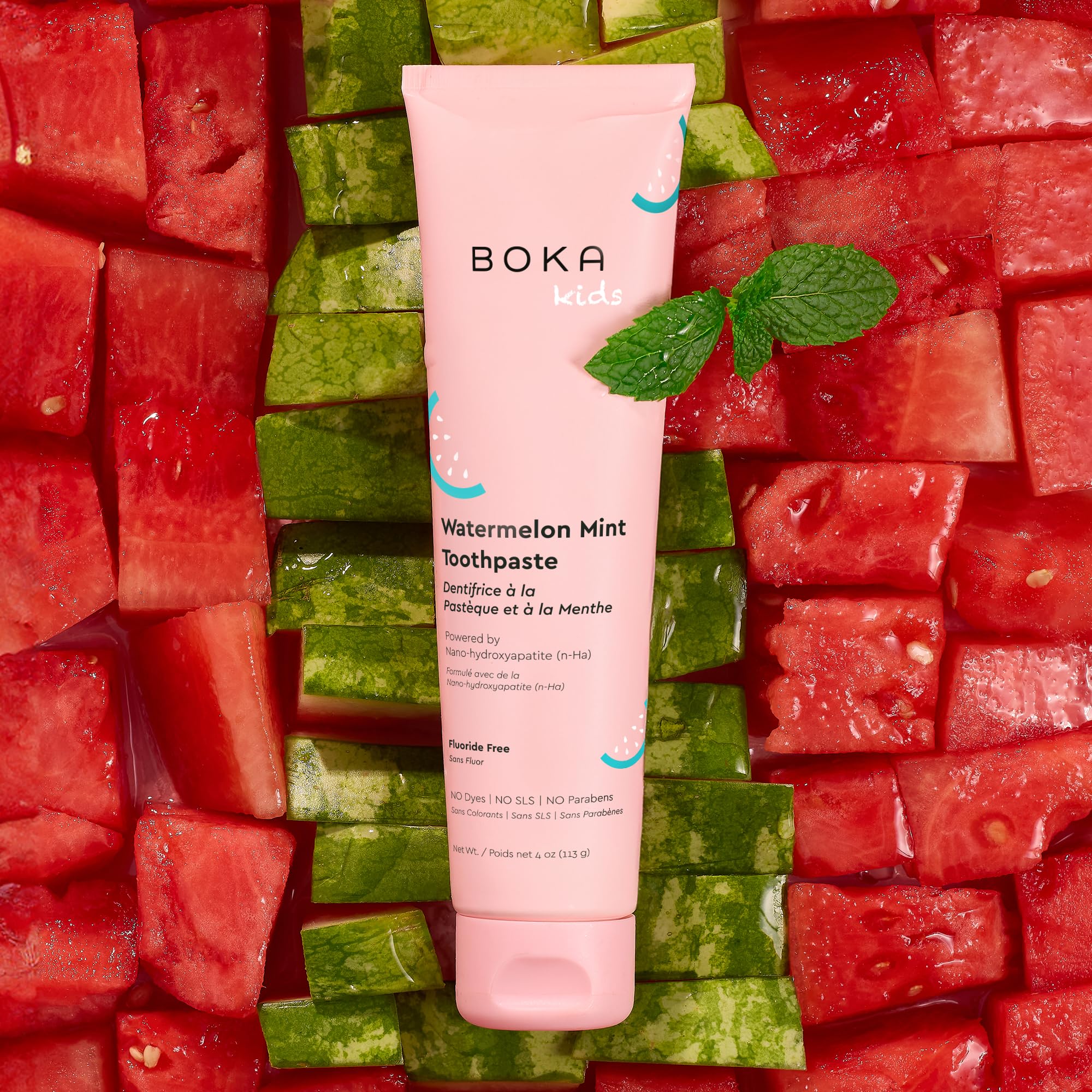 Pâte dentifrice Boka Nano Hydroxyapatite Orange Cream, saveur citrus légère.