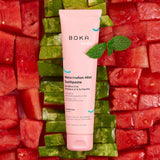 Pâte dentifrice Boka Nano Hydroxyapatite Orange Cream, saveur citrus légère.
