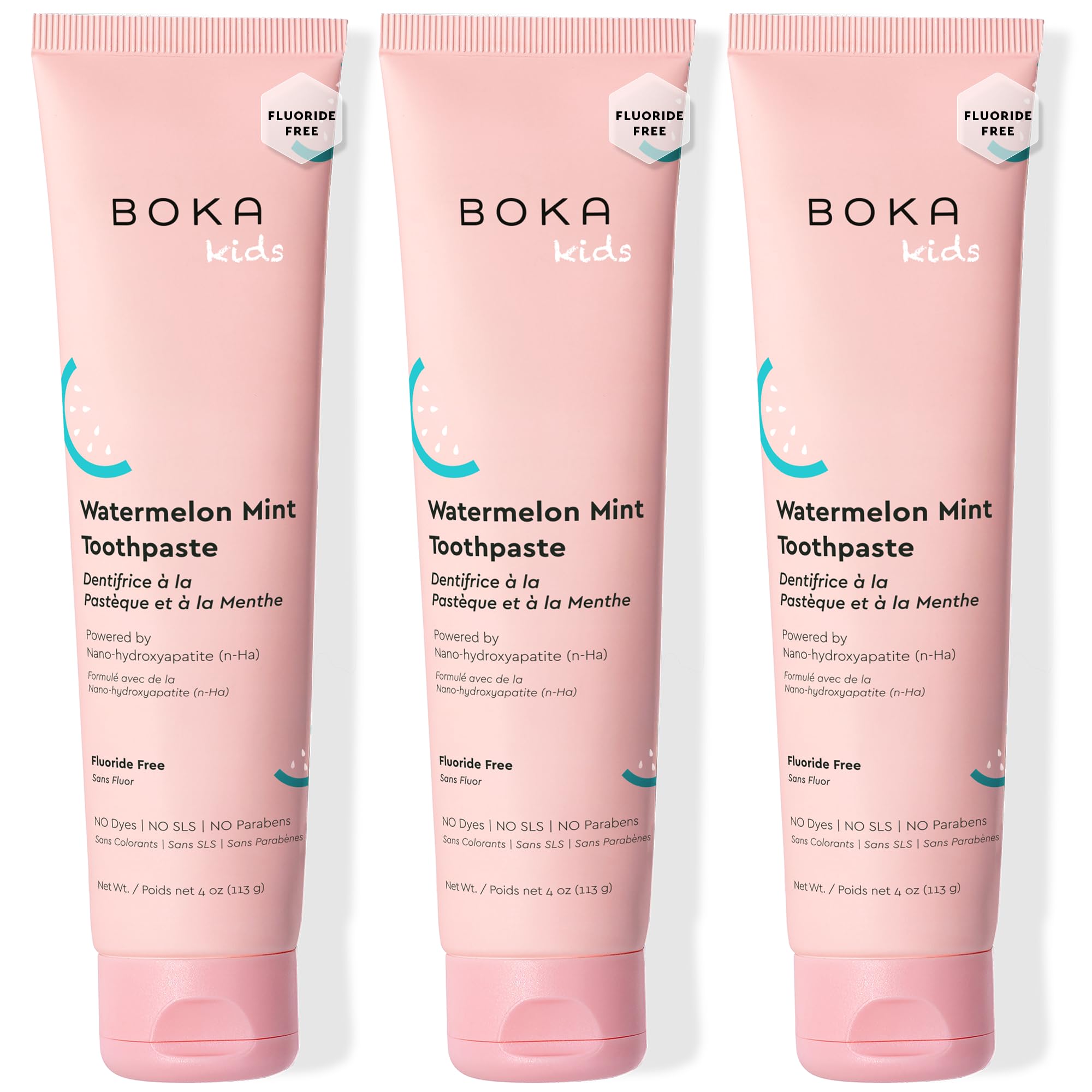 Pâte dentaire Boka Nano Hydroxyapatite Watermelon Mint emballage pratique pour les familles