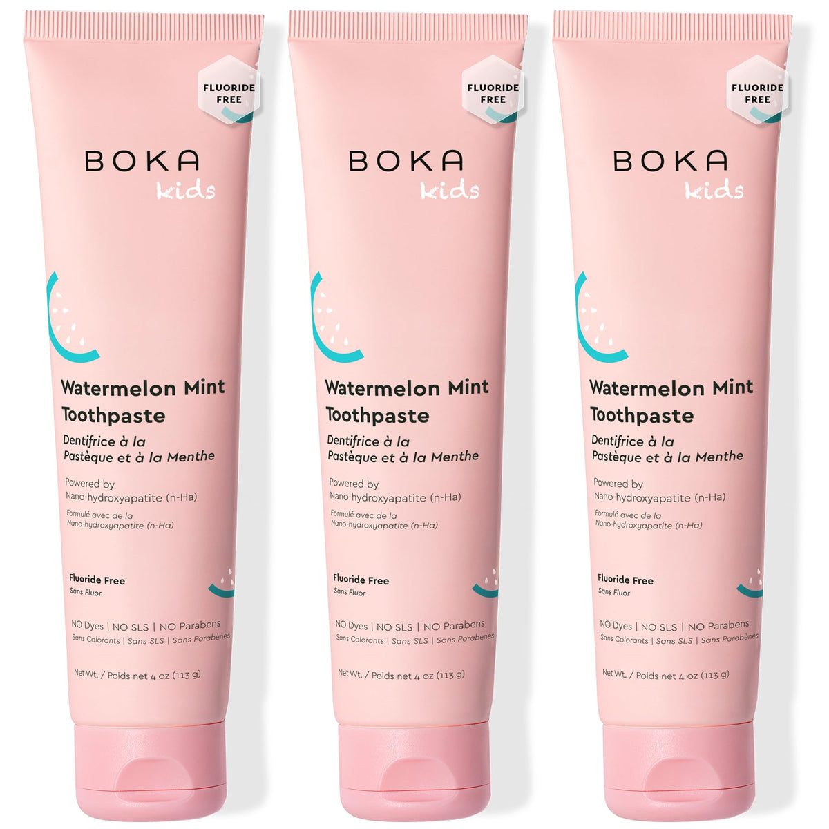 Pâte dentaire Boka Nano Hydroxyapatite Watermelon Mint emballage pratique pour les familles