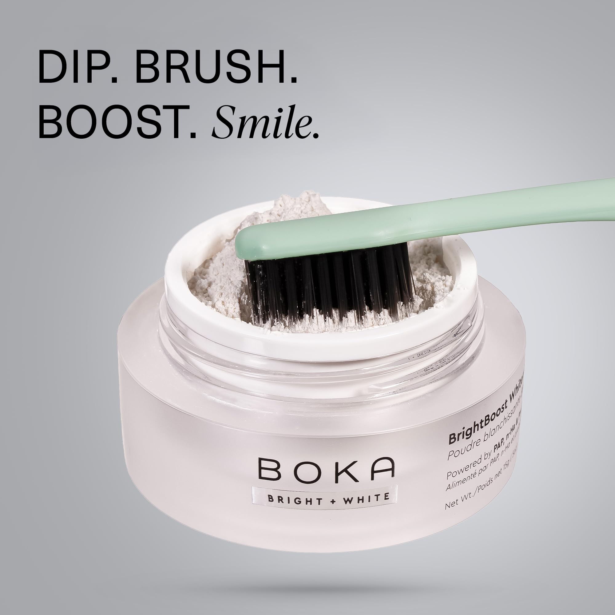 Poudre Boka sans fluorure enrichie en vitamines pour dents et gencives