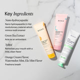 Formulation douce pour dents sensibles, sensation apaisante.