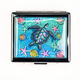 BOKAAW boîte-pilules argent brillant avec miroir intérieur, pratique pour l'organisation quotidienne.