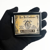 Bokaaaw Vintage Poison: couvercle miroir intérieur ouvert, pratique en déplacement.