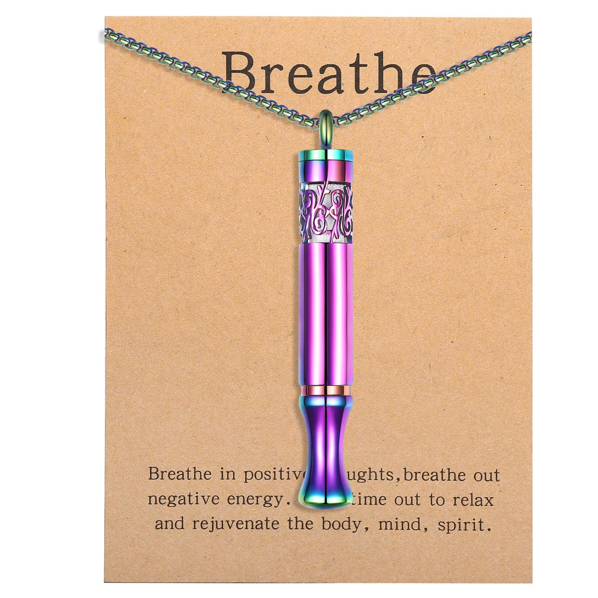 Pendentif Bolagtier en gros plan, respiration consciente pour détente et concentration.